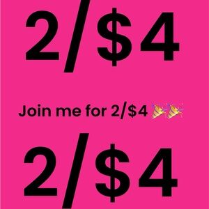 Bright Pink Sale Graphic — 2/$4 Promotion